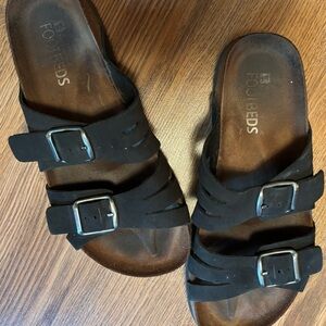 White Mountain Footbed Women's Black Sandals